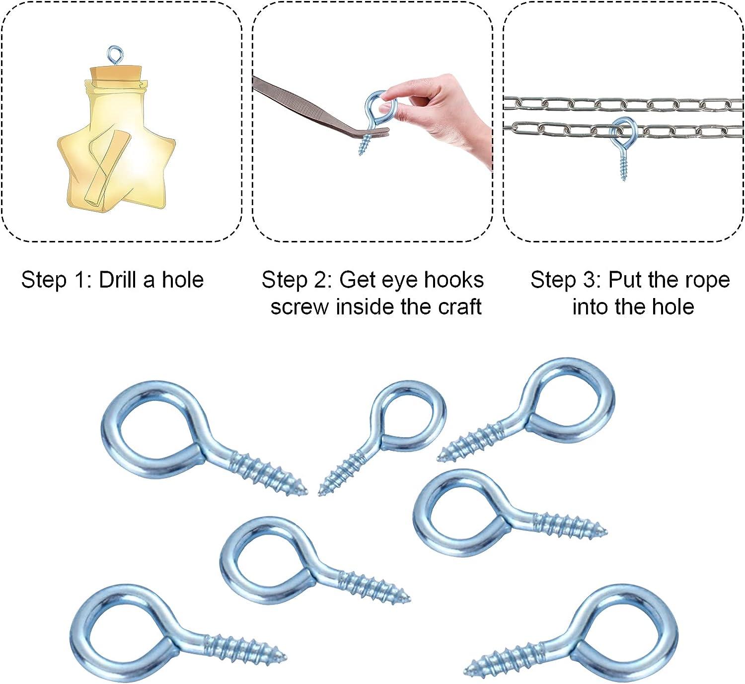 300 Pcs Small Screw Eye Pins Eye Pins Hooks Mini Screw Eye Pin Peg Self  Tapping Screws Hooks Ring for Cork Bottles Charm Bead DIY Jewelry Making