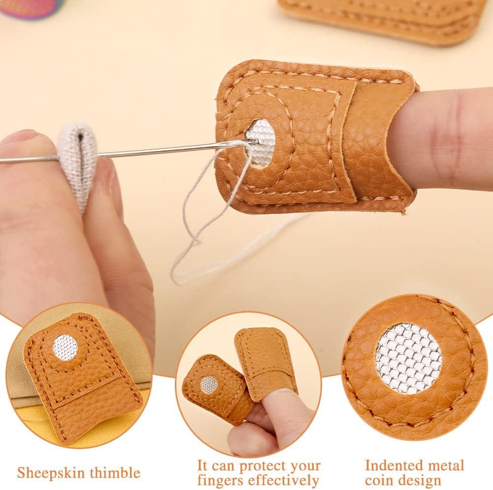 12 Pcs Sewing Thimble Set Adjustable Metal Sewing Thimble Rings
