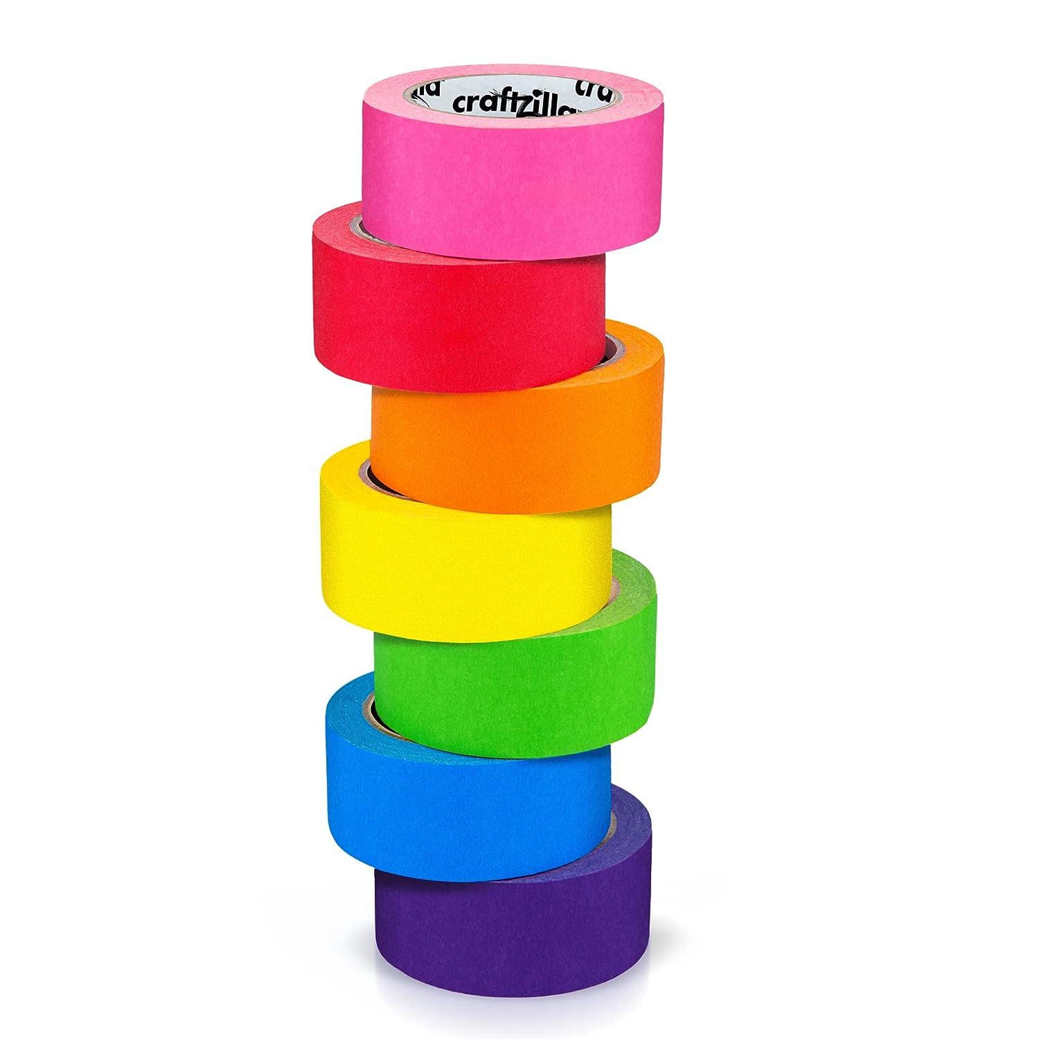 Colored Masking Tape, Rainbow Colors Painters Tape Colorful Craft