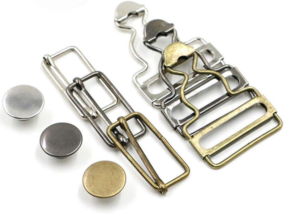  6 Sets Overall Buckles Metal Suspender Replacement Buckles
