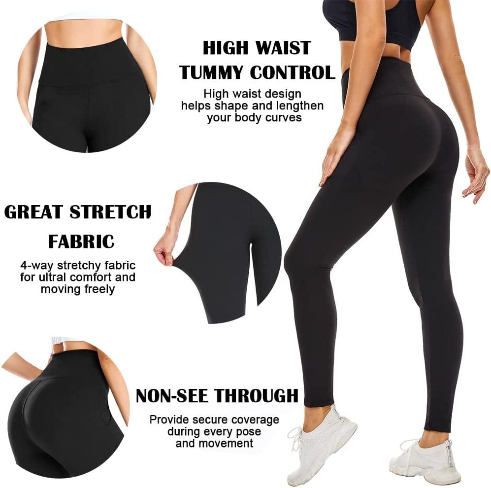 Womens 3 Pack High Waist Yoga Pants Tummy Control Slimming Booty