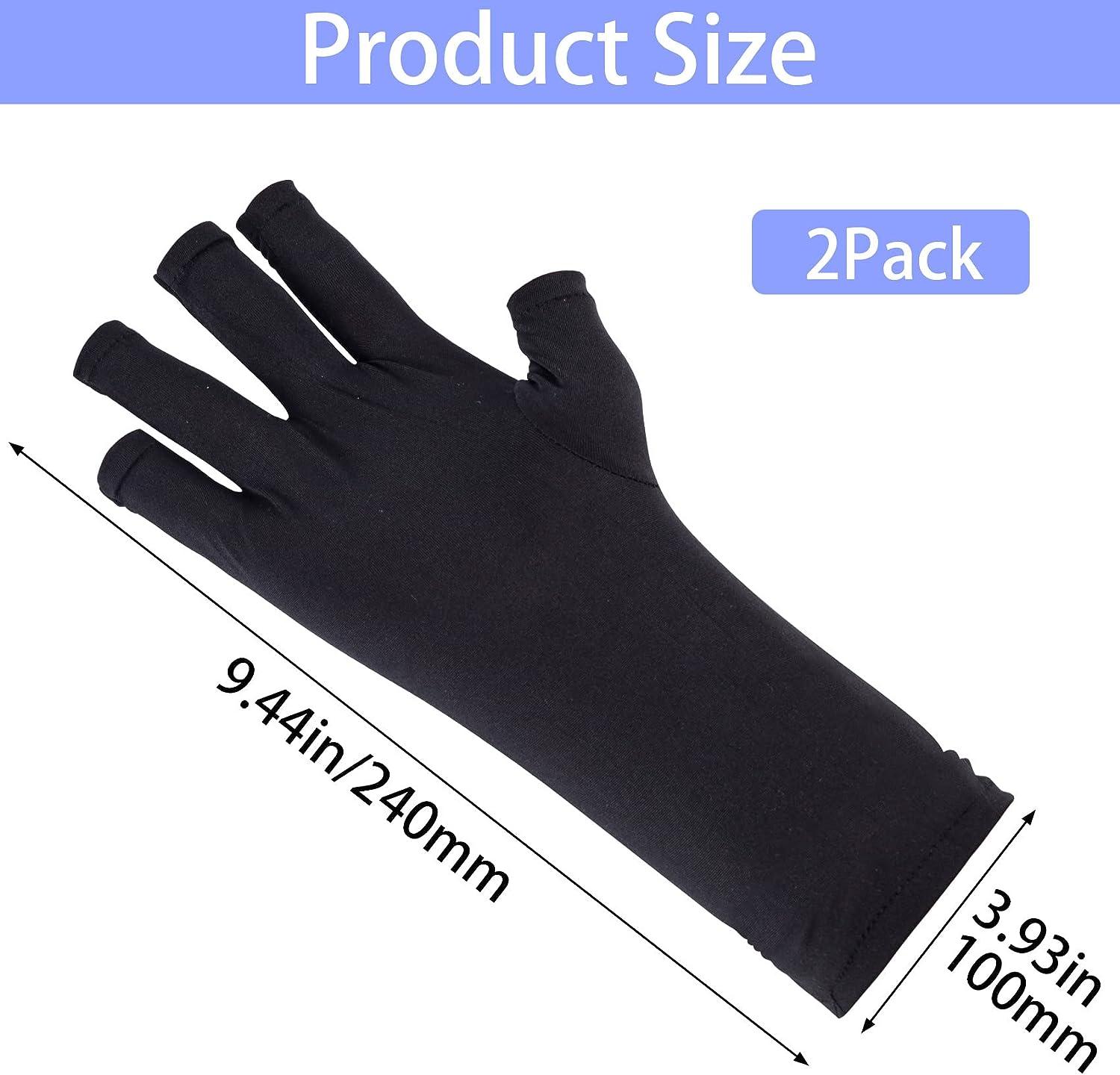 ANCIRS 2 Pairs UV Gloves for Gel Nail Lamp, Anti UV Fingerless Gloves for  Nail Art DIY Accessories, Gel Manicure UV Shield Gloves for Hand Skin Care  Protection-Black