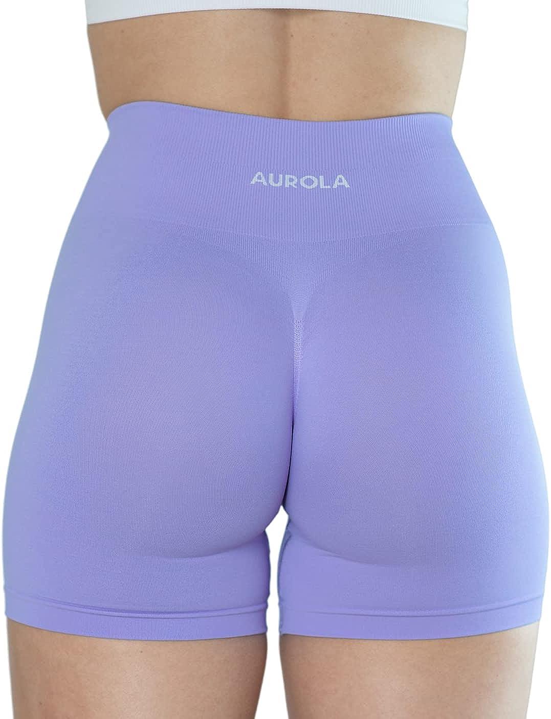 AUROLA Dream Collection Workout Shorts for Women High Waist Seamless  Scrunch Athletic Running Gym Yoga Active Shorts Black Medium Jacaranda