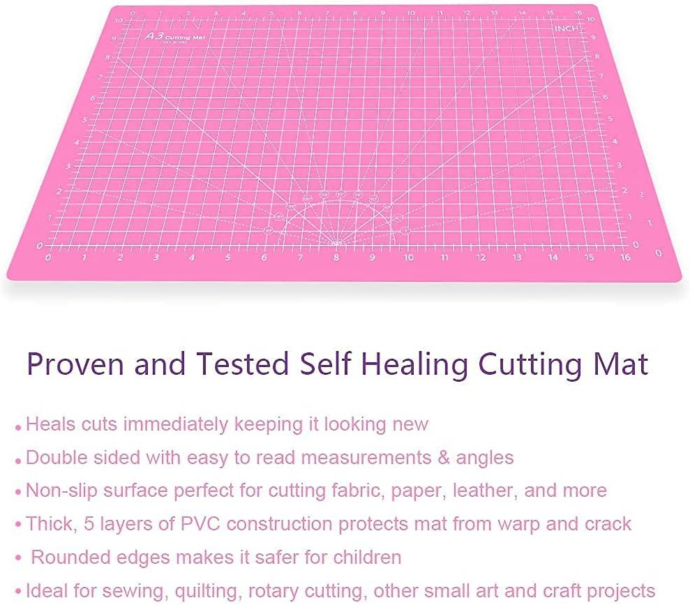 Headley Tools 12 x 18 inch Self Healing Cutting Mat, Durable Rotary Cutting Mat Double Sided 5-Ply Gridded A3 Cutting Board for Craft, Fabric, Quiltin