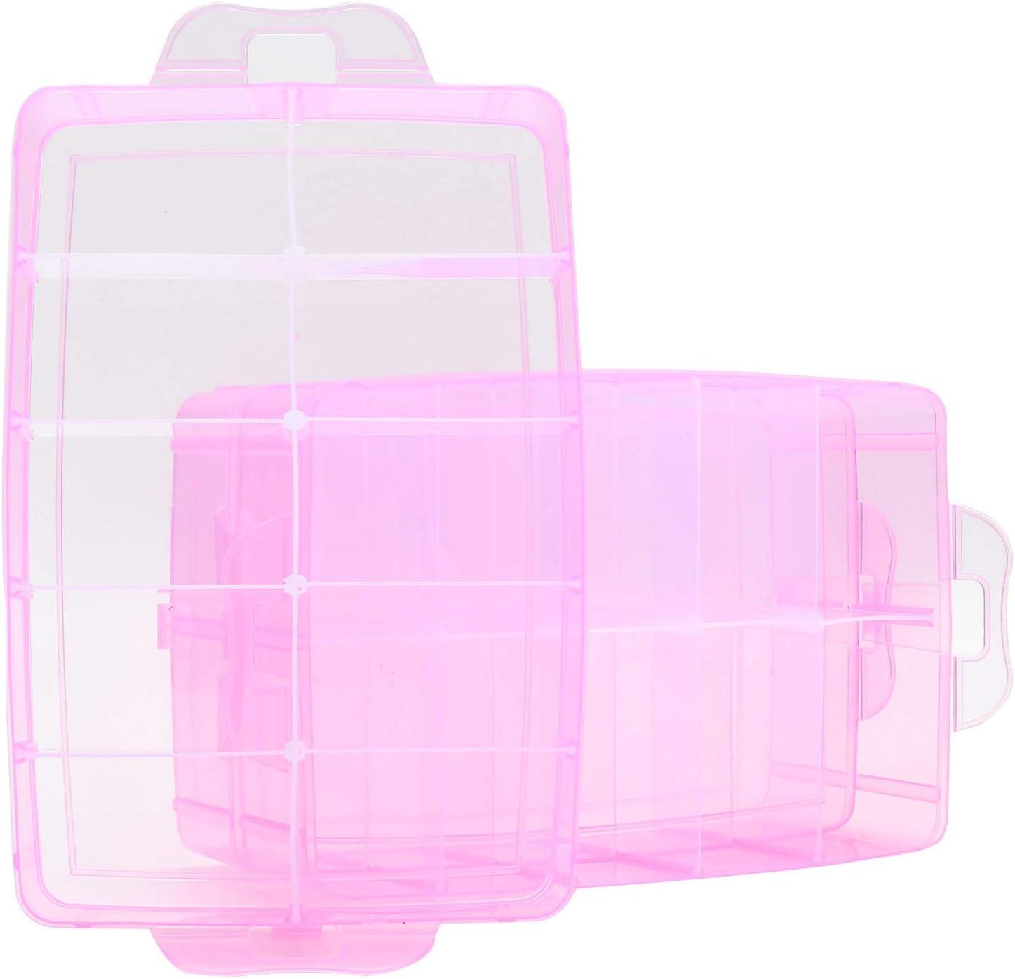 Sooyee 6 Layers Stackable Storage Container Clear 60 Adjustable  Compartments,Compatible with Small Toys Arts and Crafts Piping Tips  Hardware Storage