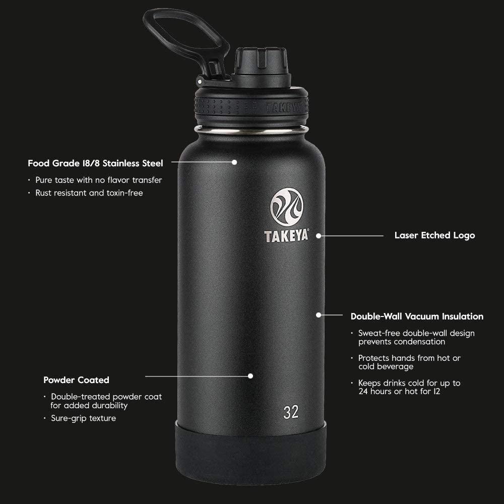 Takeya Actives 40 oz. Insulated Stainless Steel Water Bottle