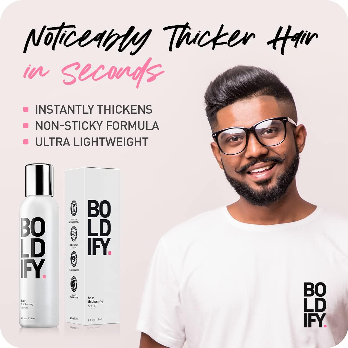 Boldify Hair Thickening Serum - Best Hair Thickening Products for Women &  Men, Instant Hair Thickener - Natural 3-in-1 Hair Volumizer for Fine Hair,  Conditioner, & Plumping Blow Dryer Treatment - 8oz