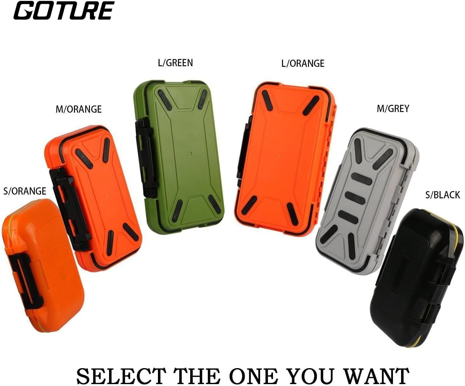 Goture Small Tackle Box, Waterproof Fishing Lure Boxes, Storage Case Bait  Plastic Accessories Containers Orange SMALL