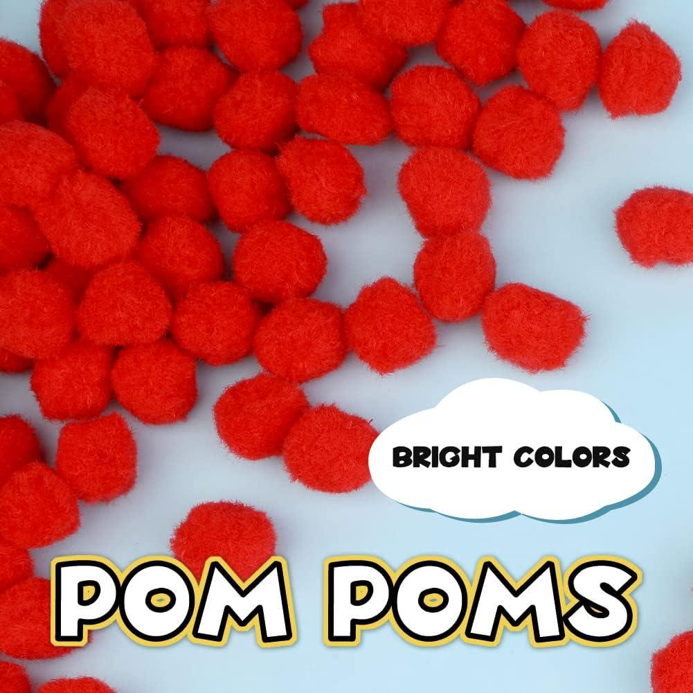 150 Pieces Pom Poms, 1 inch Green Craft Pom Poms, Valentine's Day Fuzzy Pompom Puff Balls, Small Pom Pom Balls for DIY Arts, Crafts Projects, Home