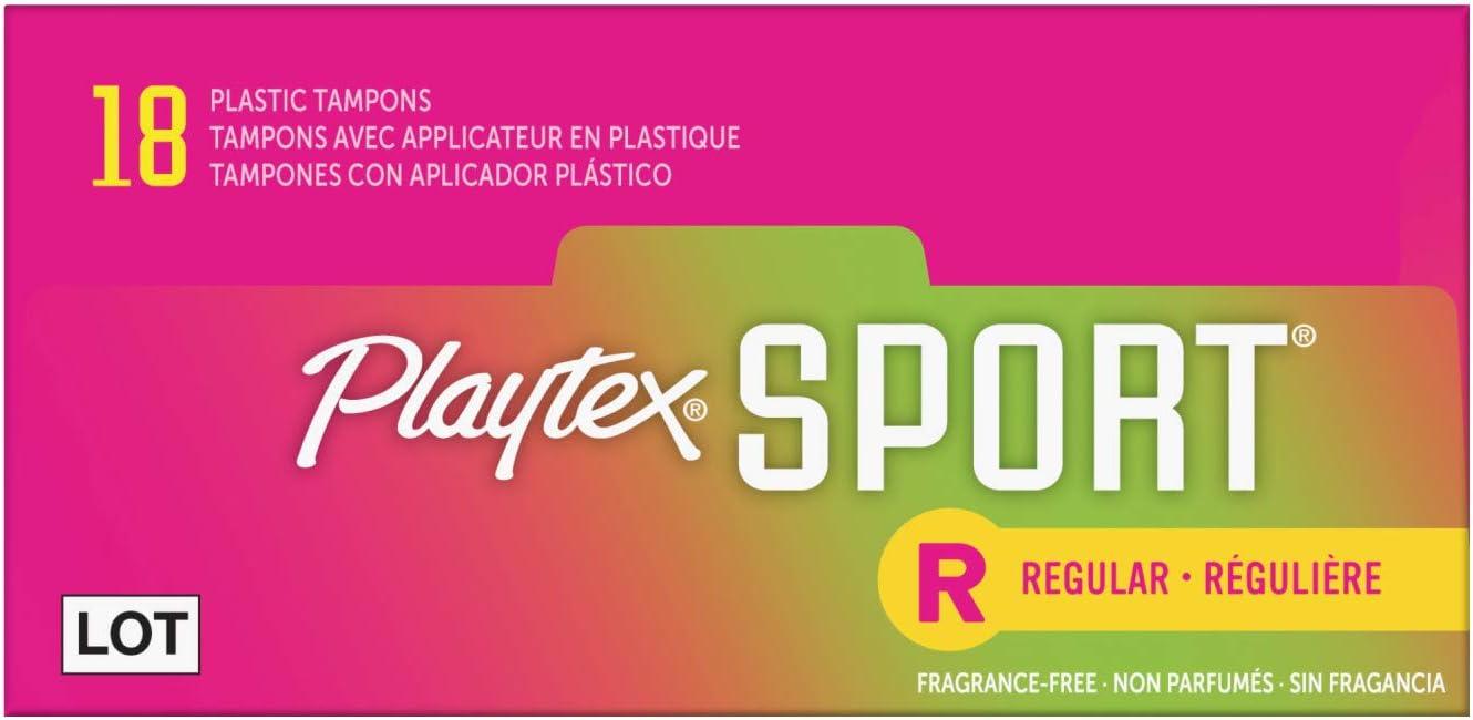 Playtex Sport Regular Plastic Applicator Tampons 18 Ea