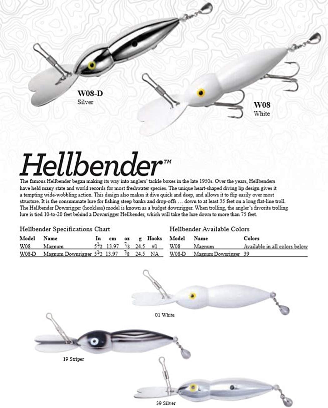 Heddon Magnum Hellbender Deep-Diving Fishing Lure, 5 1/2 Inch, 7/8 Ounce  White