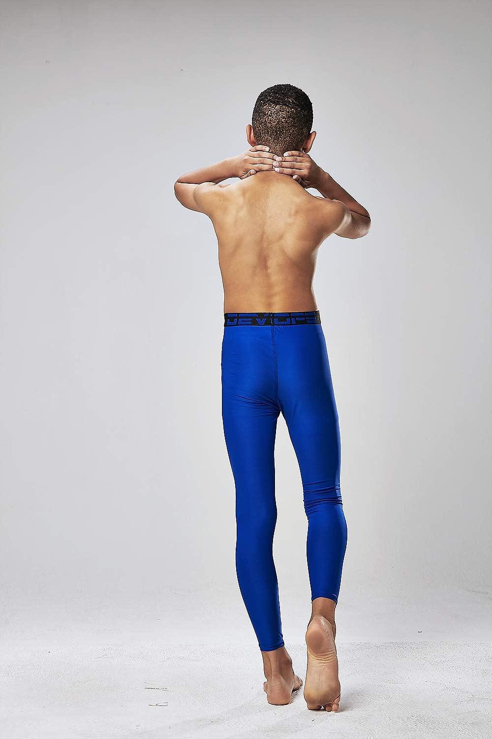 DEVOPS Boys 2 3 Pack UPF 50+ Compression Tights Sport Leggings Baselayer  Pants Medium #1(3pack) Black / Charcoal / Blue