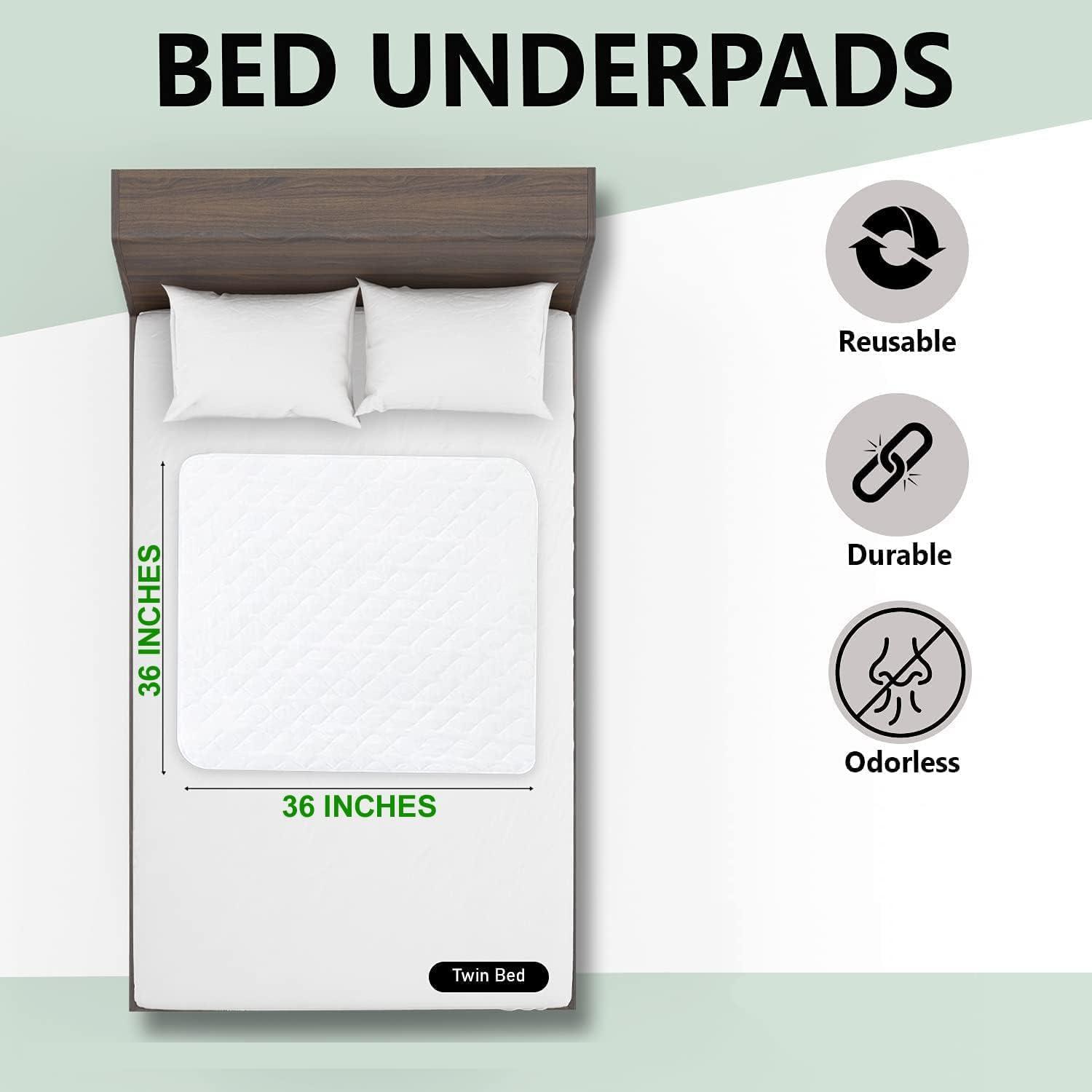 36 in x 72 in Twill Reusable Incontinence Underpads - 6 oz. Soaker