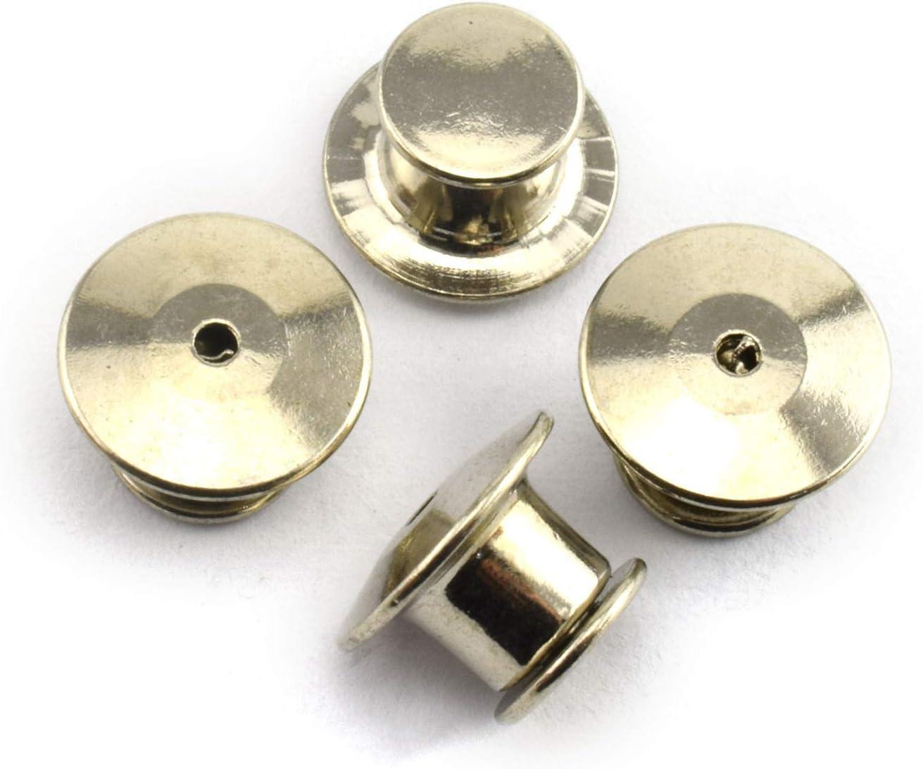 100 Pieces Metal Pin Backs Locking Pin Keepers Locking Clasp