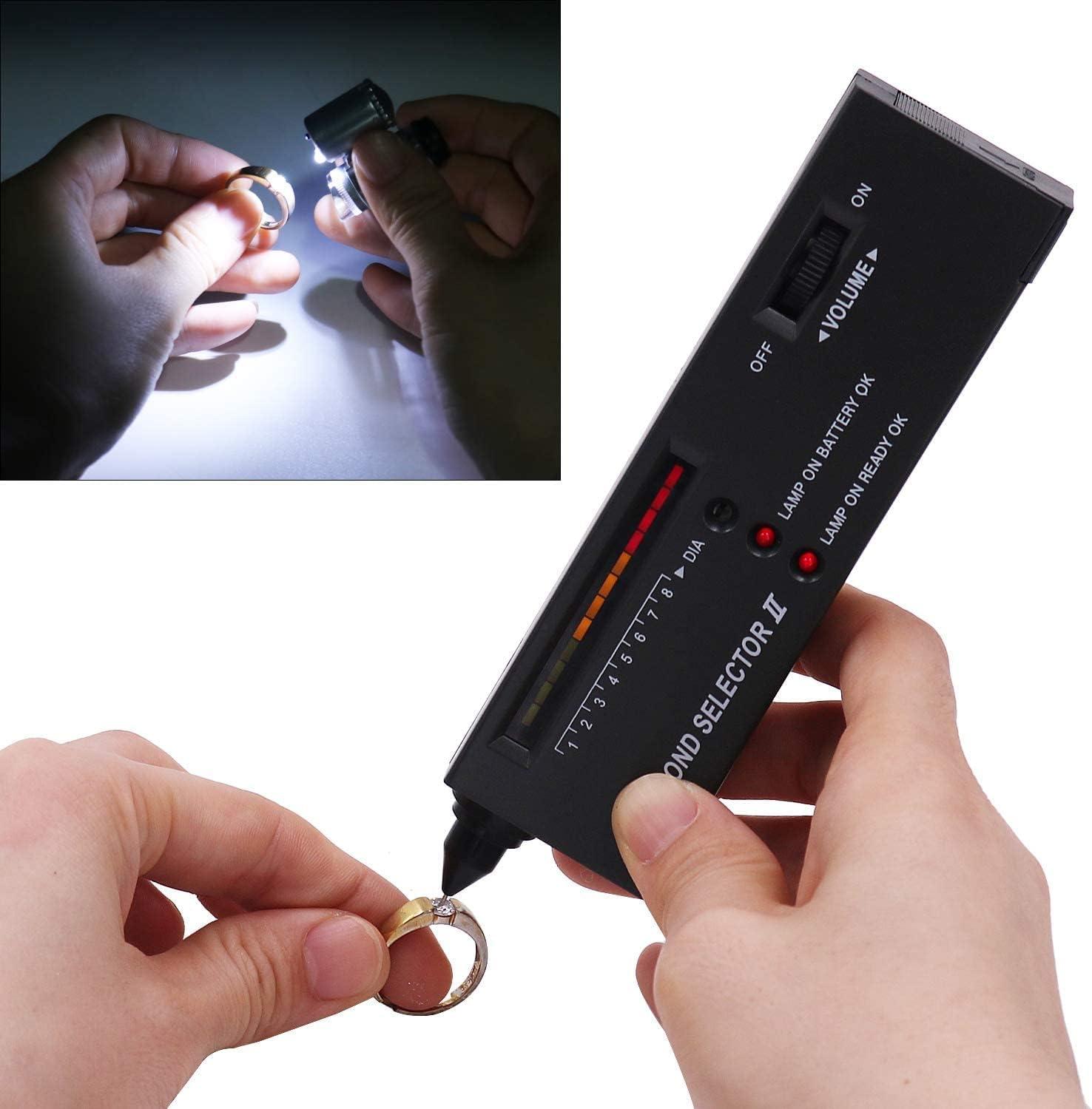Diamond Tester Pen,Professional Diamond Detector with 60X Mini LED