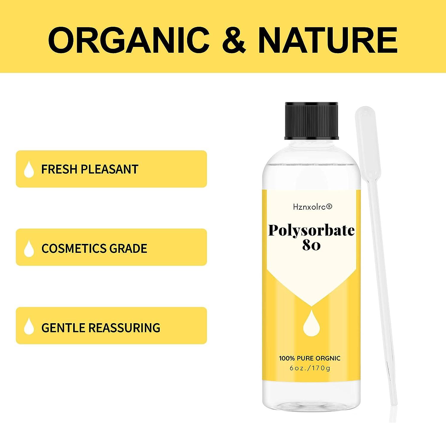 6 oz Polysorbate 80 for Bath Bombs, Premium Polysorbate 80 (Sorbitan  Oleate) Liquid, 100% Pure, Cosmetics Grade, Gentle on Skin, Suitable for  Making