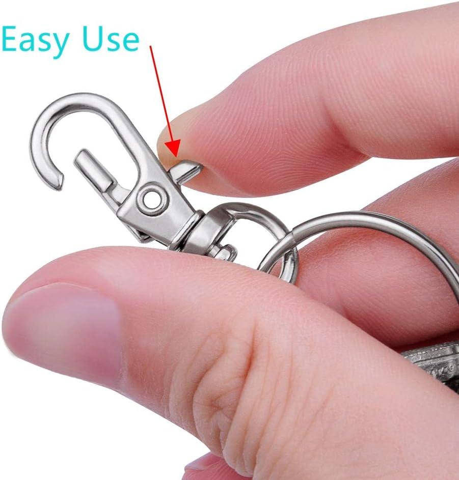 IPXEAD 120PCS Premium Swivel Lanyard Snap Hook with Key Rings, Metal Hooks  Keychain Hooks for Lanyard Key Rings Crafting(Silver)