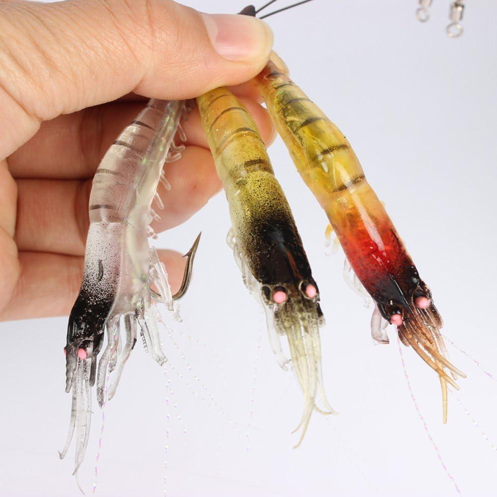 Goture-Silicone Shrimp Fishing Lures, Soft Bait for Freshwater, Saltwater,  Trout, Bass, Carp, Luminous, Aitigis, 3Pcs