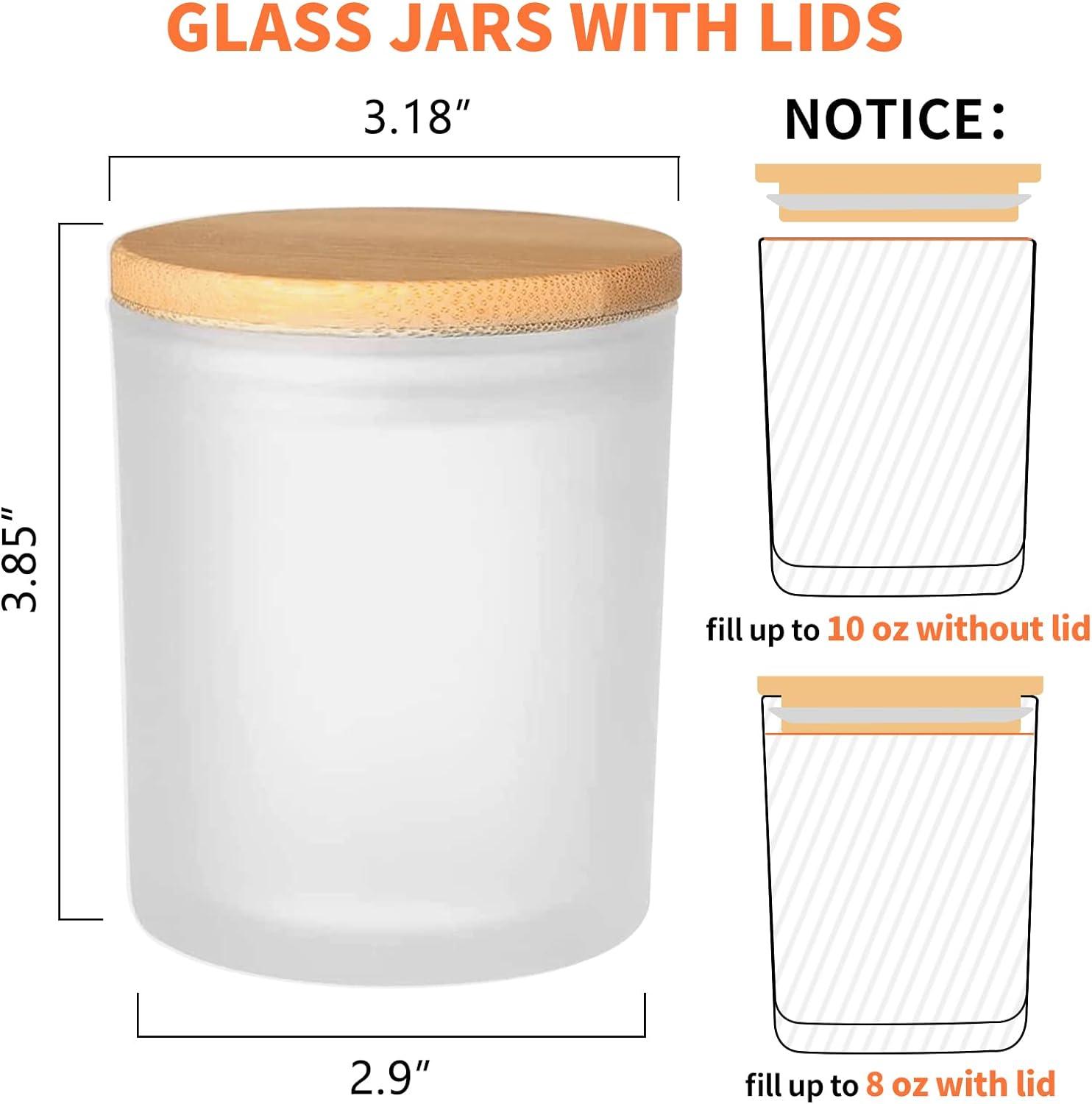 SUPMIND 4oz Glass Candle Jars 12 Pack- Clear Empty Candle Jars with Bamboo  Lids and Sticky Labels, Bulk Small Candle Jars for Making Candles