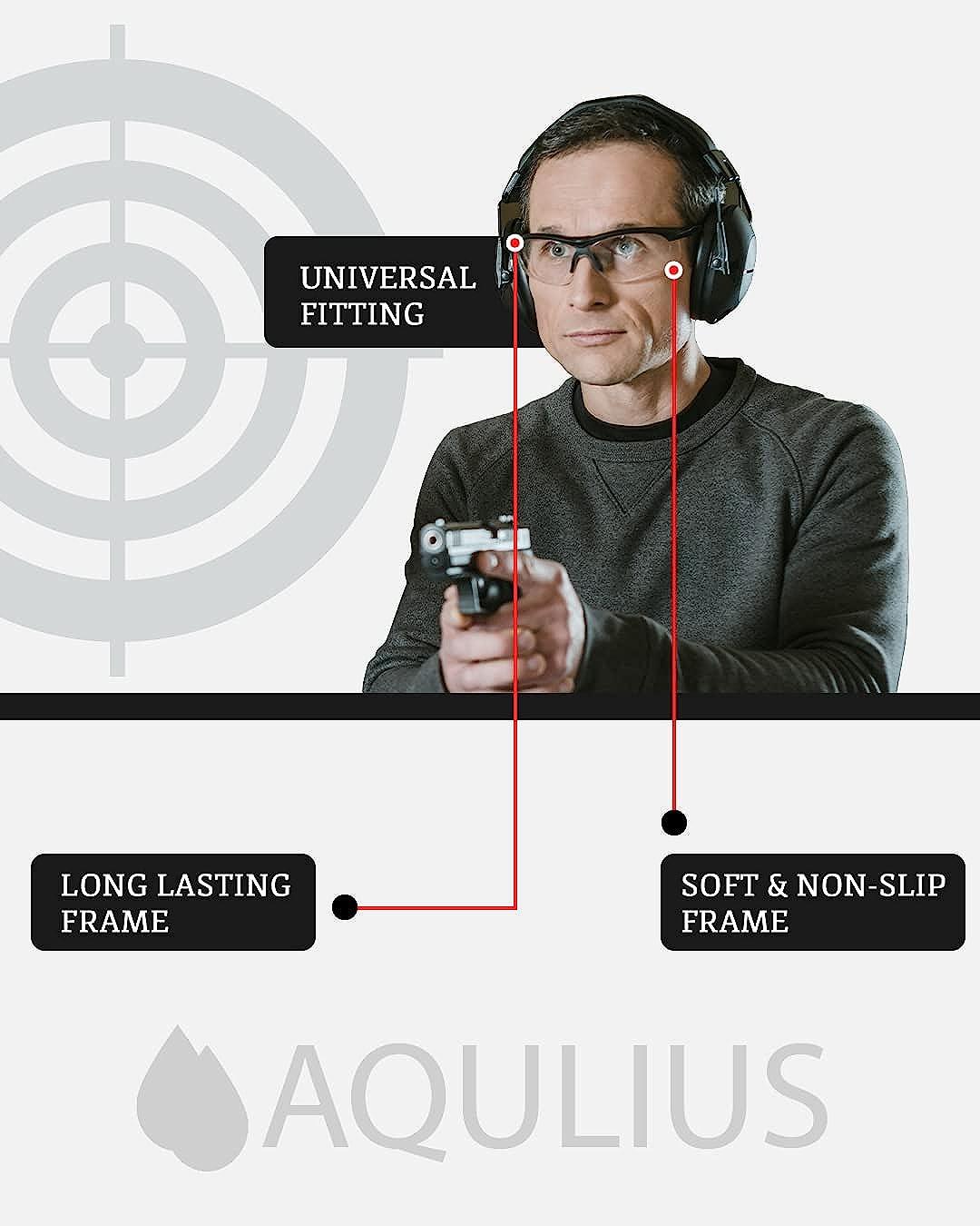 Aqulius 3pk Shooting Glasses - Safety Glasses - Eye Protection for