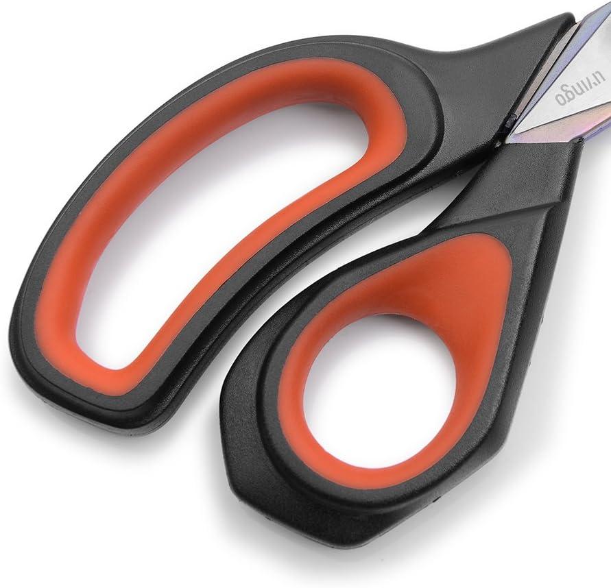 LIVINGO Scissors 7 Inch All Purpose Titanium Scissors Bulk 2 Pack,  Left/Right Handed, Forged Stainless Steel Sharp Blade Shears Multipurpose  for Home