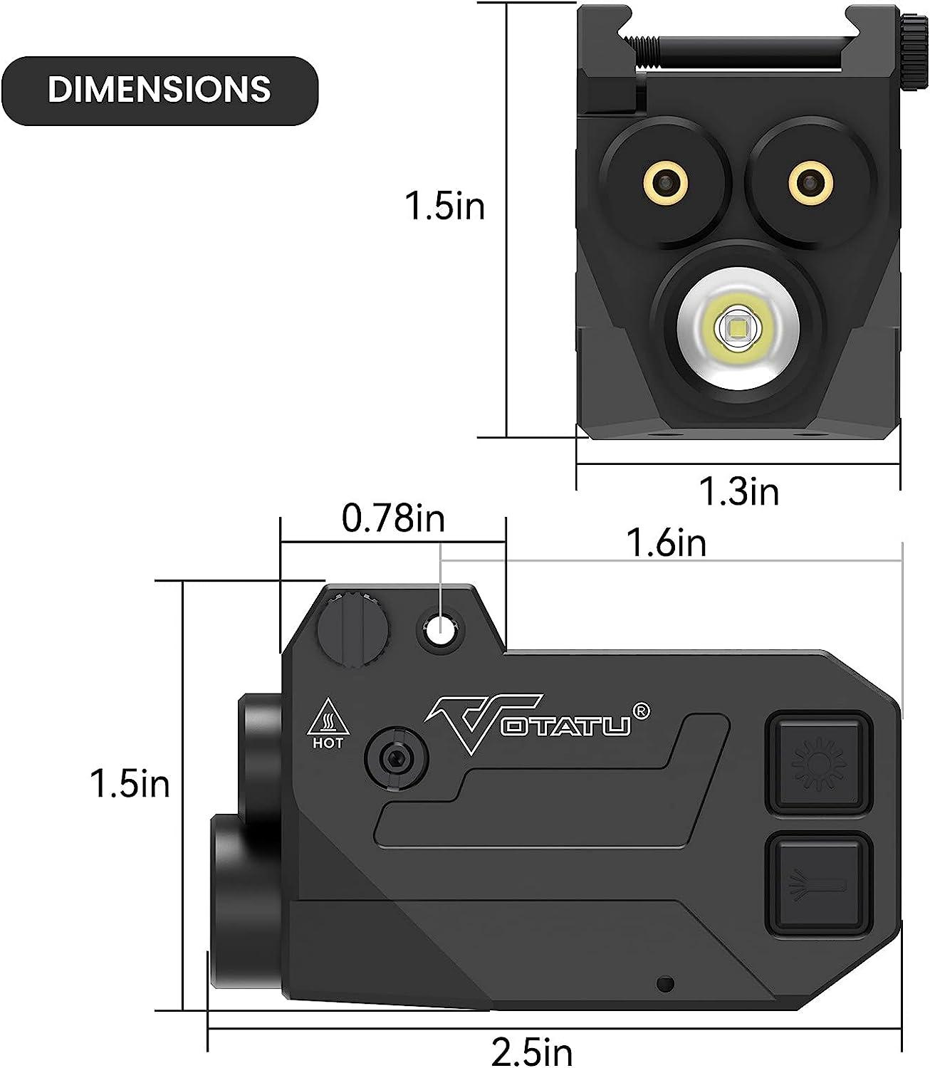 Votatu H1l Gr Shockproof Pistol Laser Light Combo 750 Lumen Green Laser Light Combo For Pistol 9680