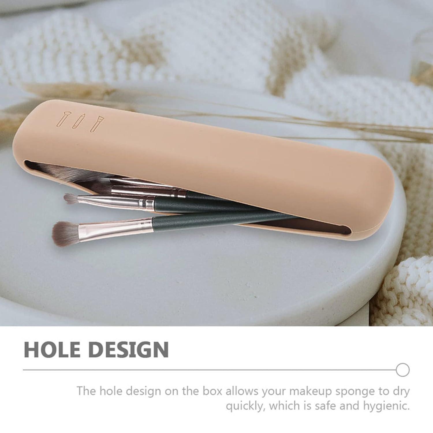 Travel Makeup Brush Case,Silicon Trendy Portable Makeup Brush Cosmetic Holder,Soft and Comfortable Makeup Brush Organizer,Fashionable and Beautiful