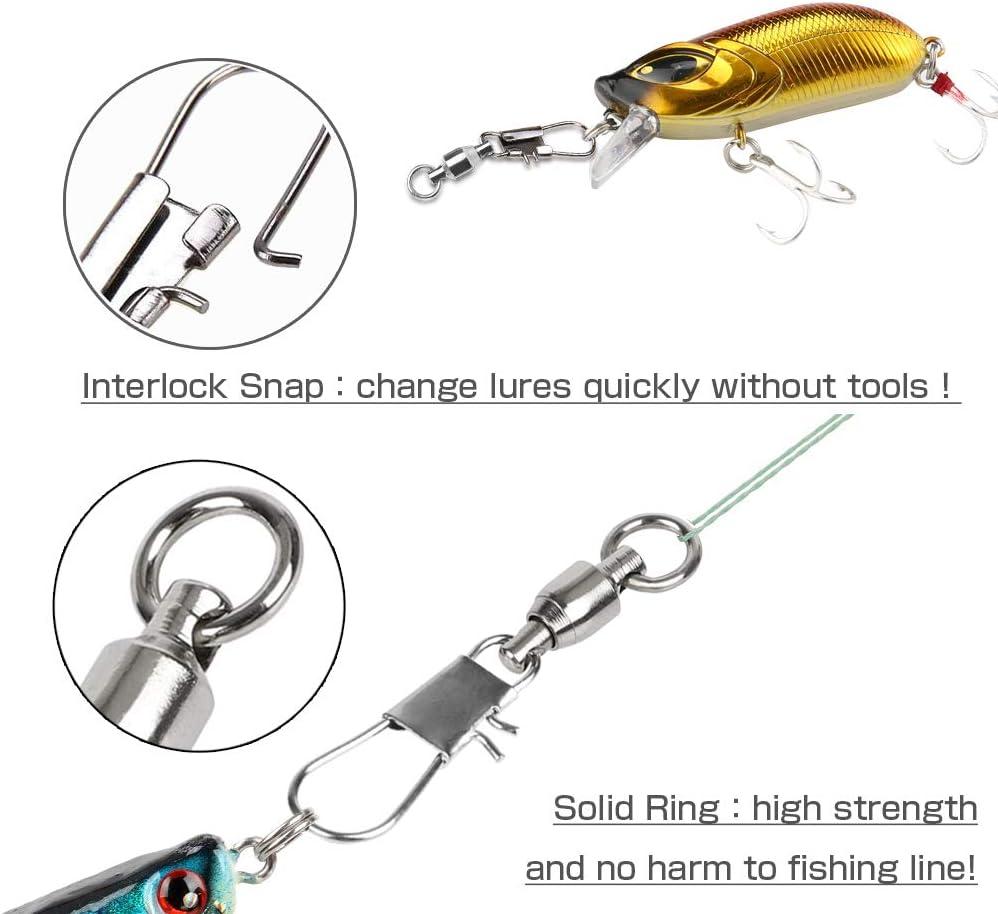 Lure Connecting 10 Pcs Fishing Bait Connecting Rings Rolling Swivel with  Snap Fishing Accessories - buy Lure Connecting 10 Pcs Fishing Bait  Connecting Rings Rolling Swivel with Snap Fishing Accessories: prices,  reviews