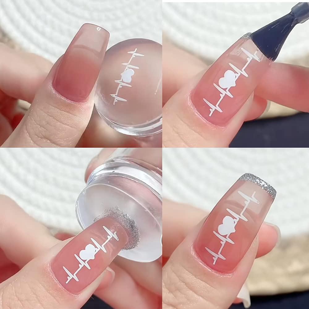 TIKTOK French Tip Stamper Clear Jelly Nail Art Stamping Stamper Silico |  BeautyBigBang
