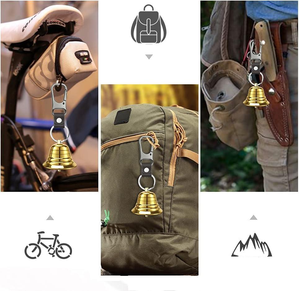 2PACK 15 Loud Bear Bell with Whistle Set for Hikers,3 in 1 Outdoor Camping  Hiking Emergency Gear Solid Brass Bear Bell,Carabiner Emergency Whistle for  Survival Biking Fishing Climbing Hiking