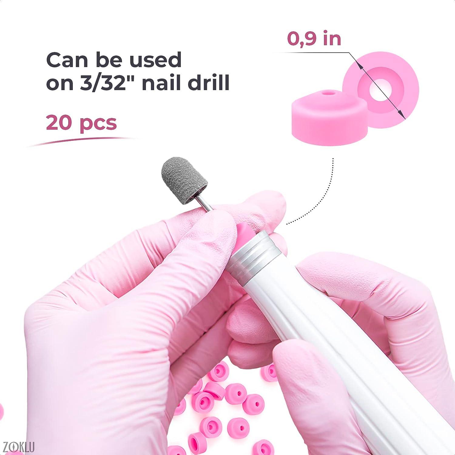 Pink Drill Nail Dust Collector - 20 pcs Professional Nail Drill Bits Pink  Nail Tech Supplies Electric Nail Filer Plastic Cap - Nail Art Tools Drill  Dust Collector Dust Stopper Nail Drill Bit Holder