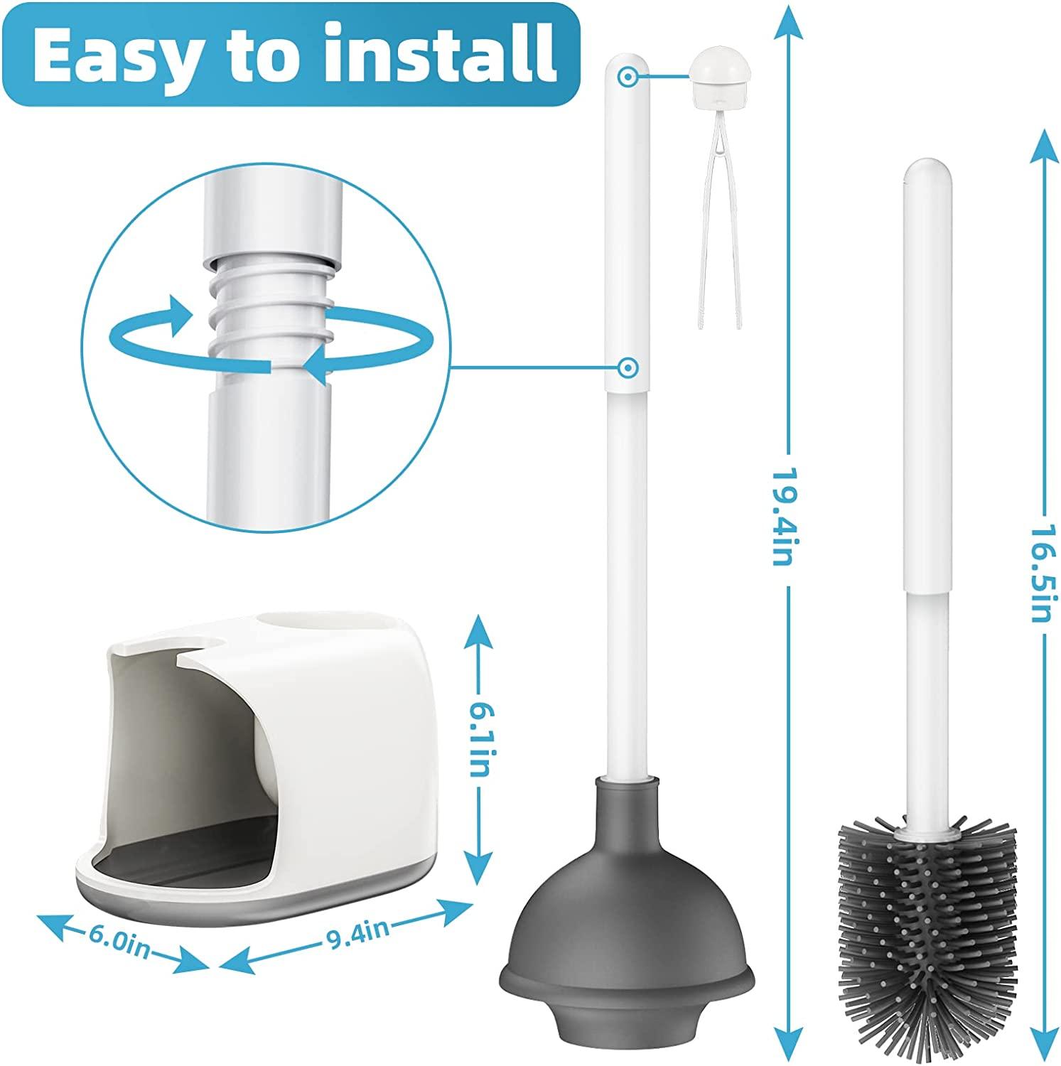 Toilet Brush and Holder,Silicon Toilet Bowl Cleaning Brush Set
