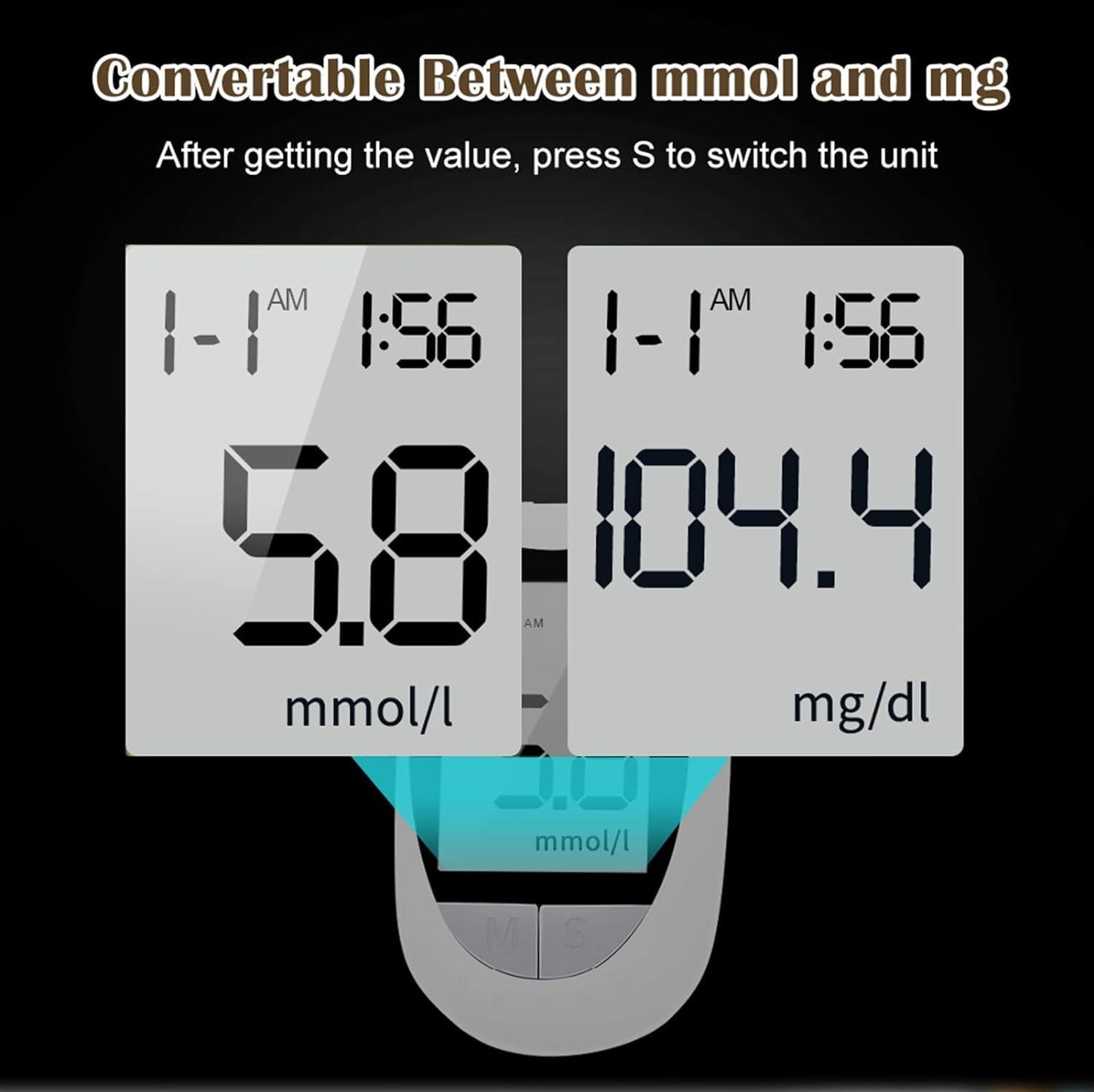FJAUOQ Glucose Meter Watch, Puncture Free Blood Glucose Meter