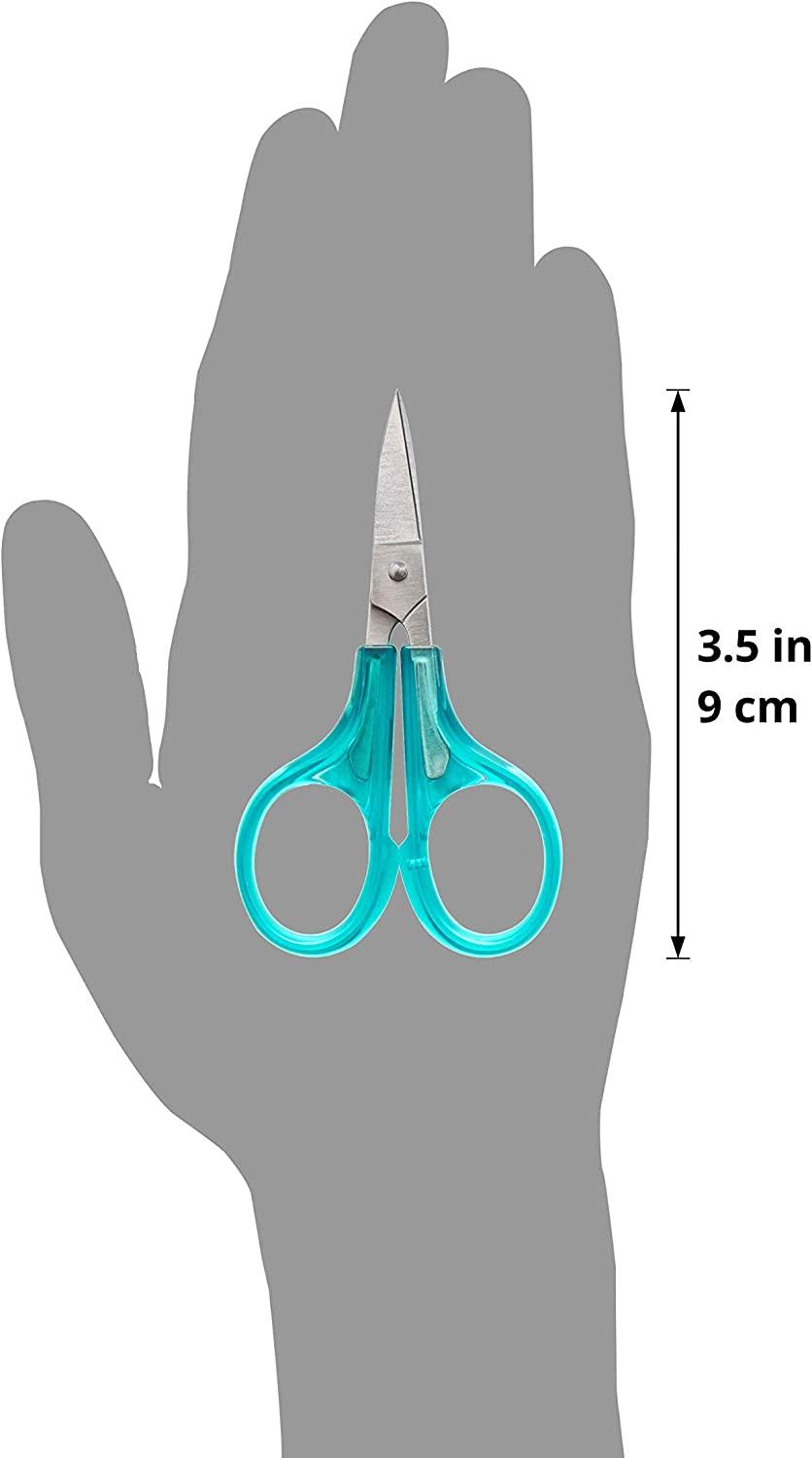 Beaditive Sewing and Embroidery Scissors Set (2 Pc.) Curved and Straight, Sharp, Stainless-Steel Design | Precision Tips, Ergonomic Rubber Handle