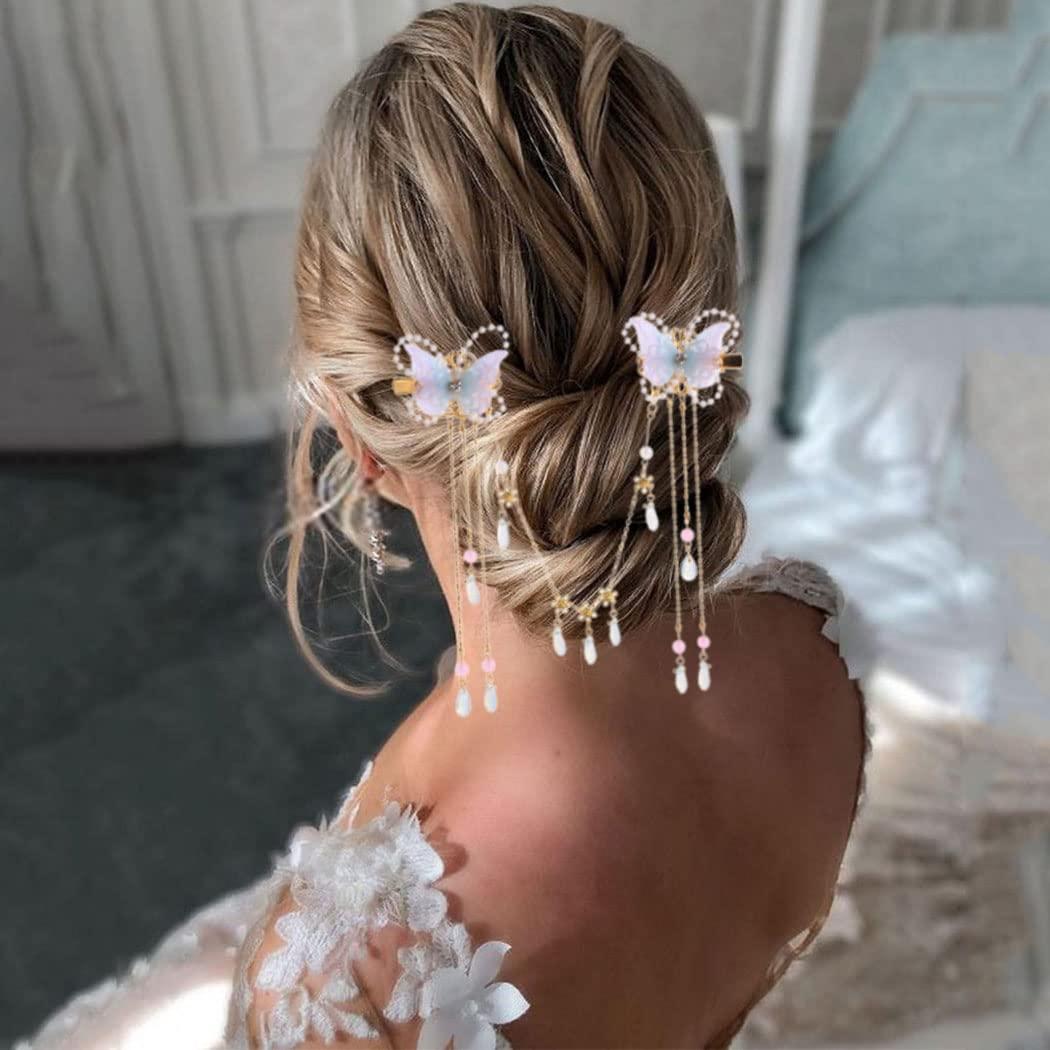Bridal Hair Pins Rhinestone Wedding Prom Clips Flower Crystal Grips