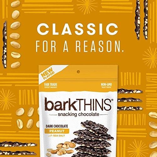 barkTHINS Snacking Dark Chocolate, Peanut with Sea Salt, 4.7 Ounce