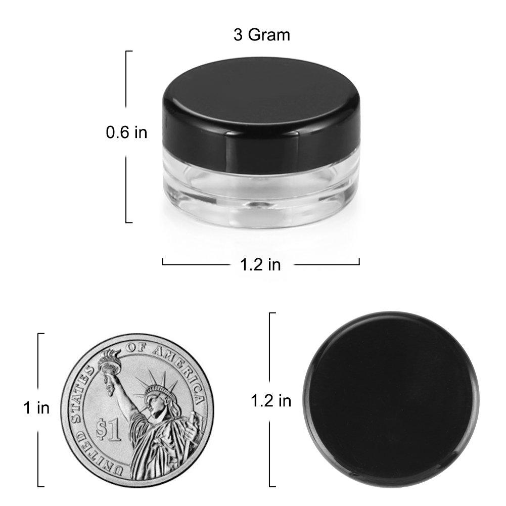 100 Pieces Cream Jars with Lids and Makeup Spoon 20 Grams Empty Jars  Cosmetic Containers Lip Scrub Containers Sample Containers Black