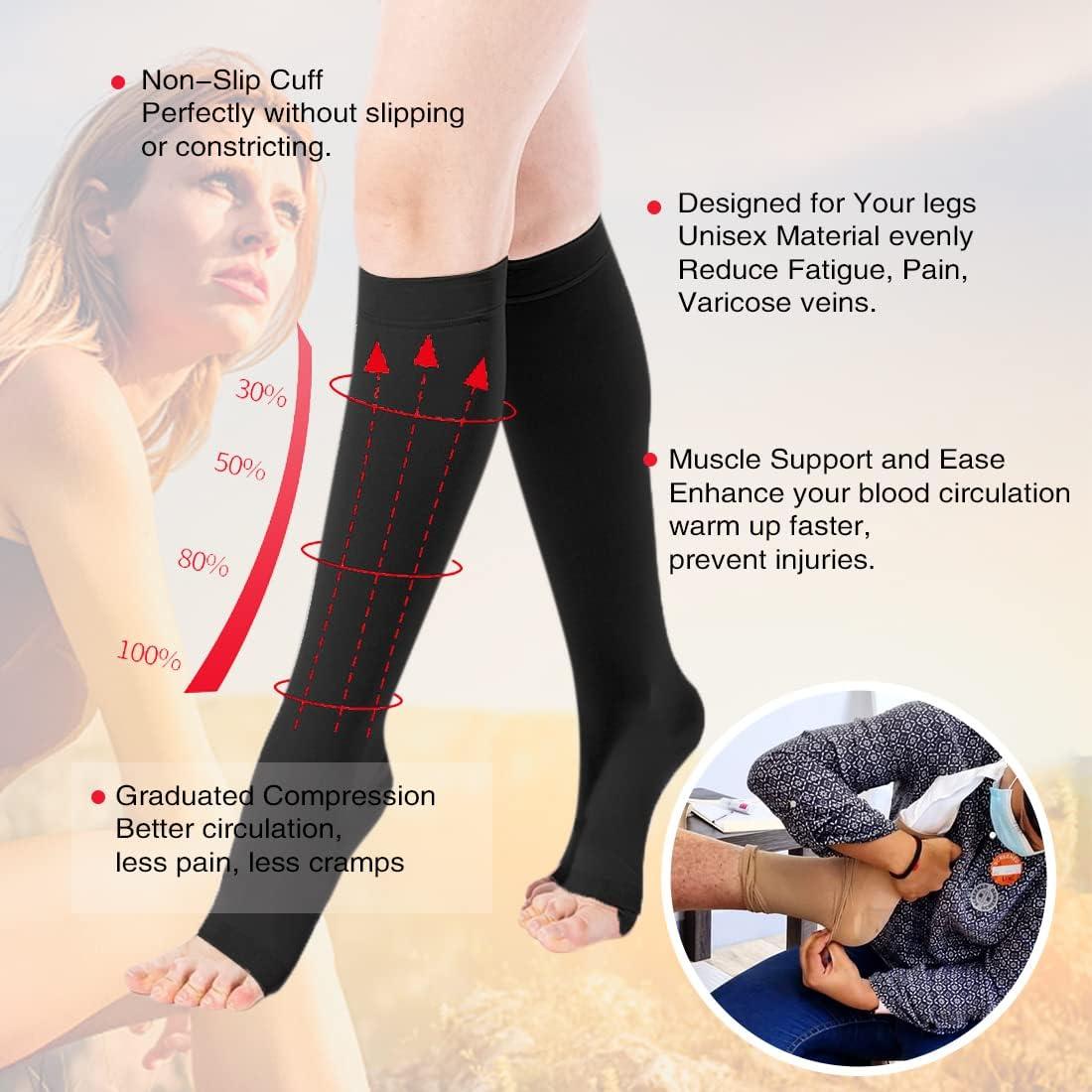 Thigh High Compression Stockings Varicose Veins Support Sport Stockings  Unisex 