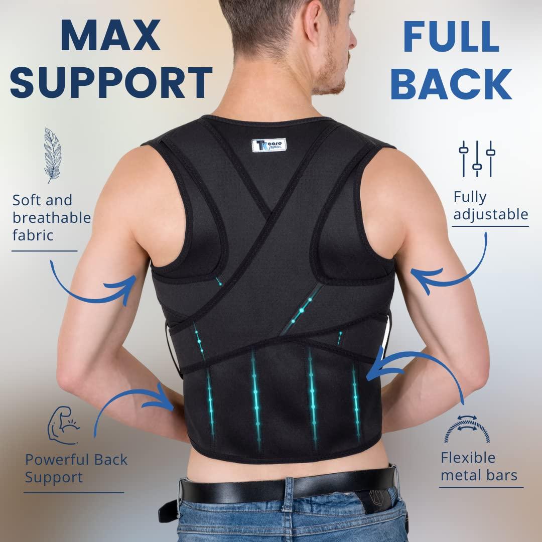 TK CARE PRO Back Posture Corrector for Men - Lower Upper Back Brace for Men  Full Back Brace for Posture for Men Back Support Brace for Men - Back Brace  Posture Corrector