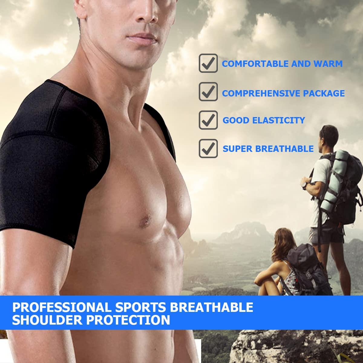 FERCAISH Double Shoulder Brace Warm Support Protector Shoulder Strap Brace  for Sleeping Outdoor Lifting Sports, Relieve Chronic Tendinitis Pain, Breathable  Sports Protective Gear (Size XL) X-Large