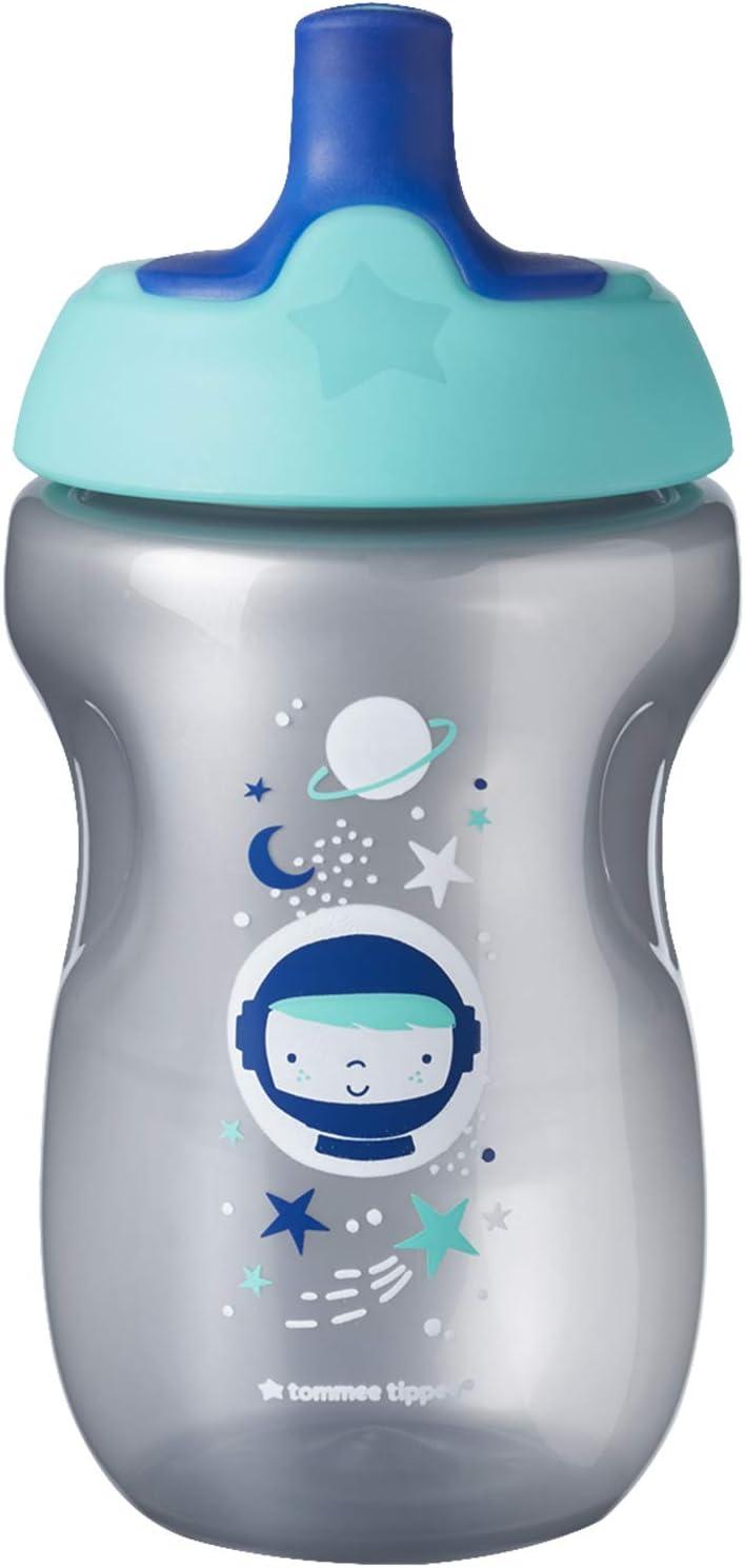 Tommee Tippee Sportee Water Bottle Sippy Cup | 10oz, 12+ Months | Spill-Proof (Design May Vary), Size: 10 fl Ounces, Blue