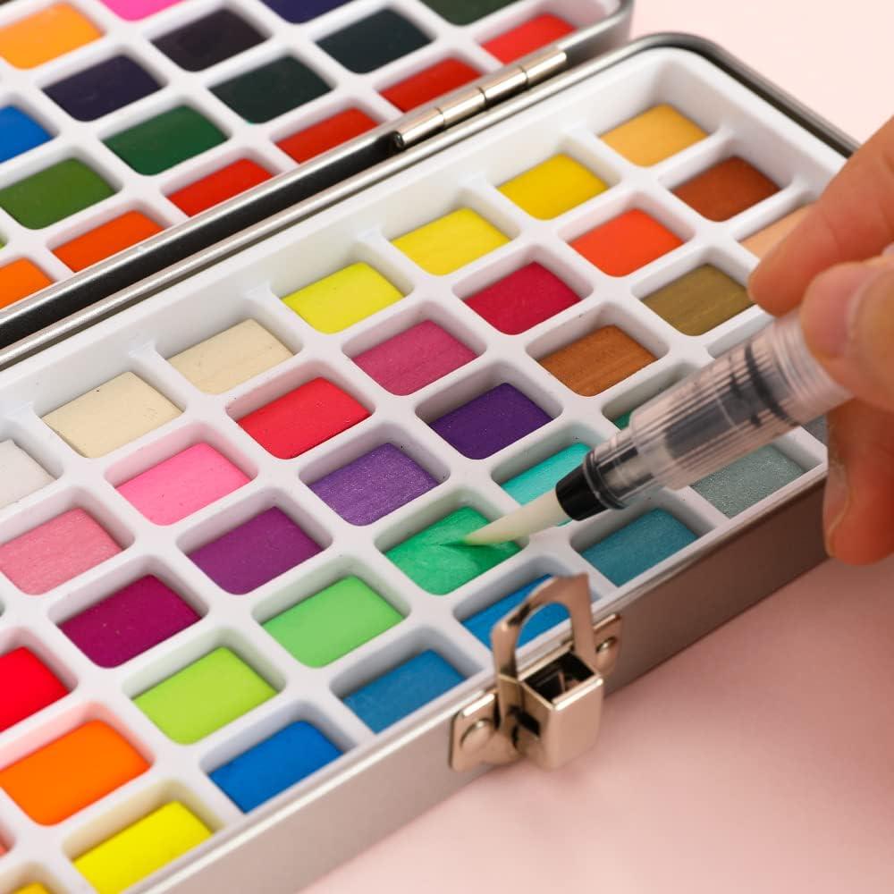 100 Colors Watercolor Paint Set, with Portable Box Gift Wrap