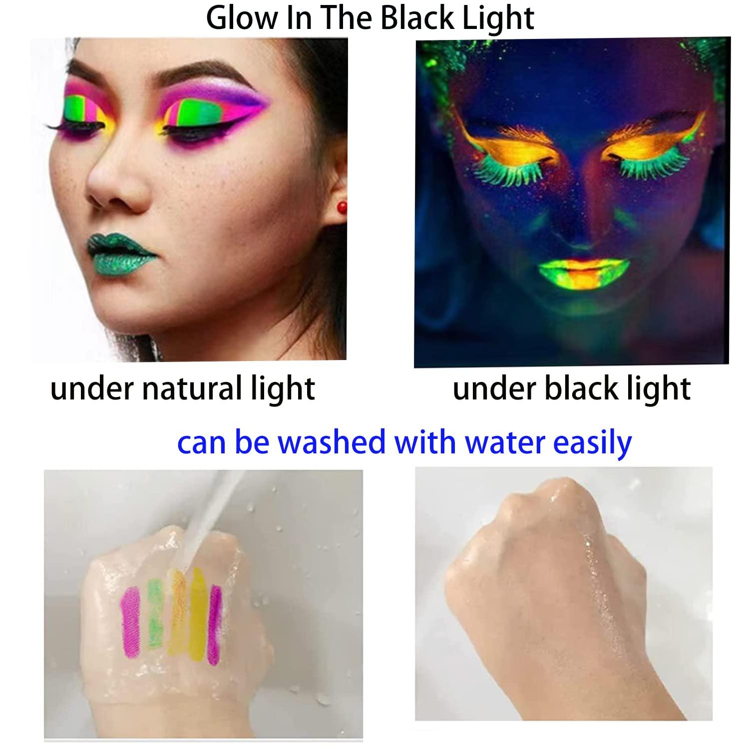 Halloween Glow In The Dark Face Black Light Paint Uv Neon Face