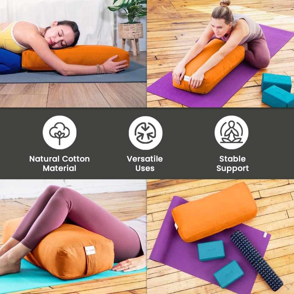Supportive Rectangular Cotton Yoga Bolster | Yoga Direct