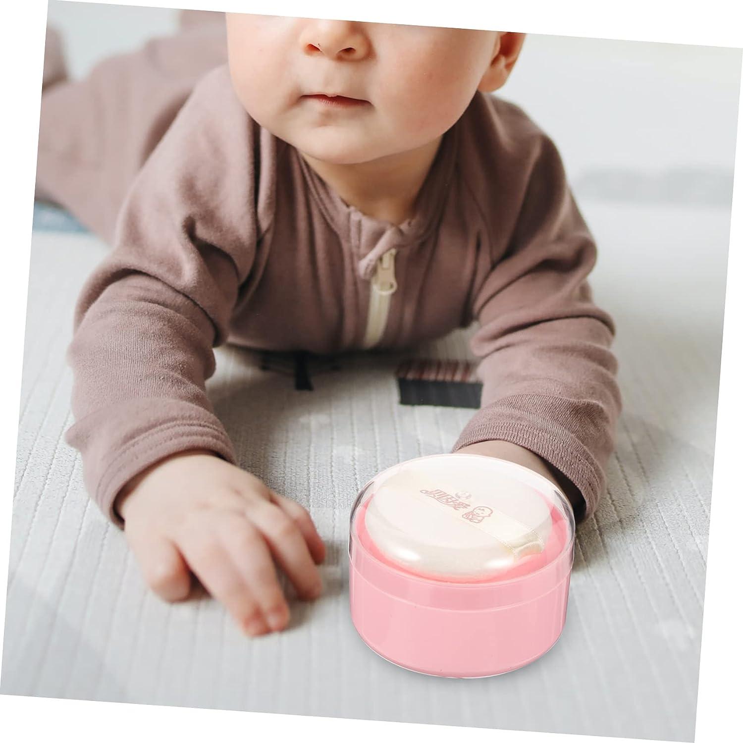 BPA Free Baby Powder Puff Box, Baby Care Face, Makeup Cosmetic Talcum  Powder Container with Hand Holder