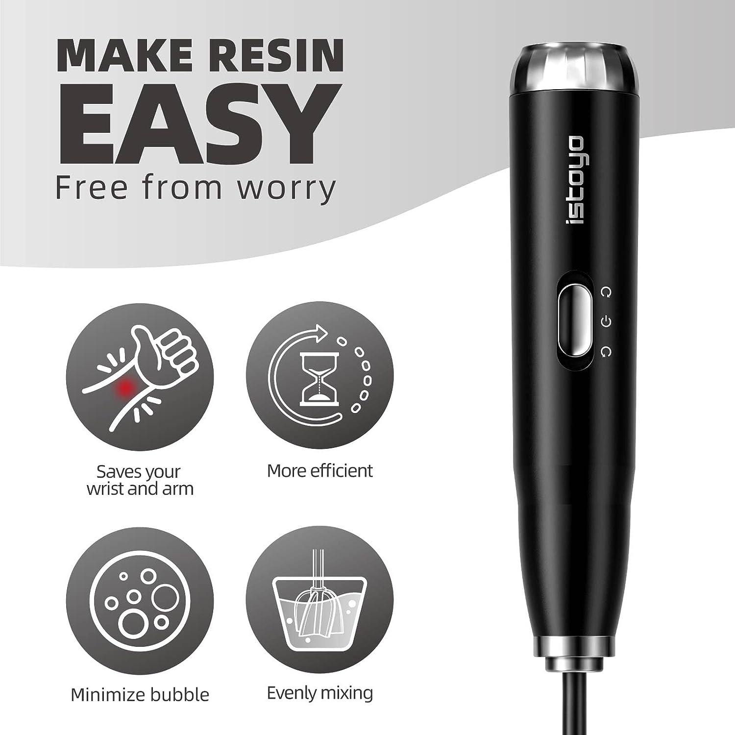 ISTOYO Premium Resin Mixer, Handheld Battery Epoxy Mixer for Saving Your  Wrist, Epoxy Resin Mixer Pro, Resin Stirrer for Resin, Resin Molds,  Silicone Molds Mixing, DIY Crafts (Included 4 pcs Paddles) Black