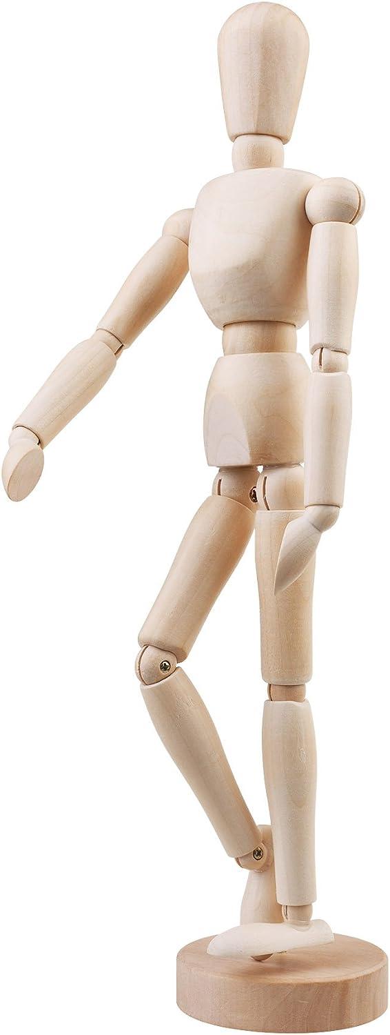 Soaoo 12 Pieces Artists Wooden Manikin Jointed Mannequin Flexible Wooden  Mannequin Wooden Figures Drawing Figure Model for Artists Sketching Drawing