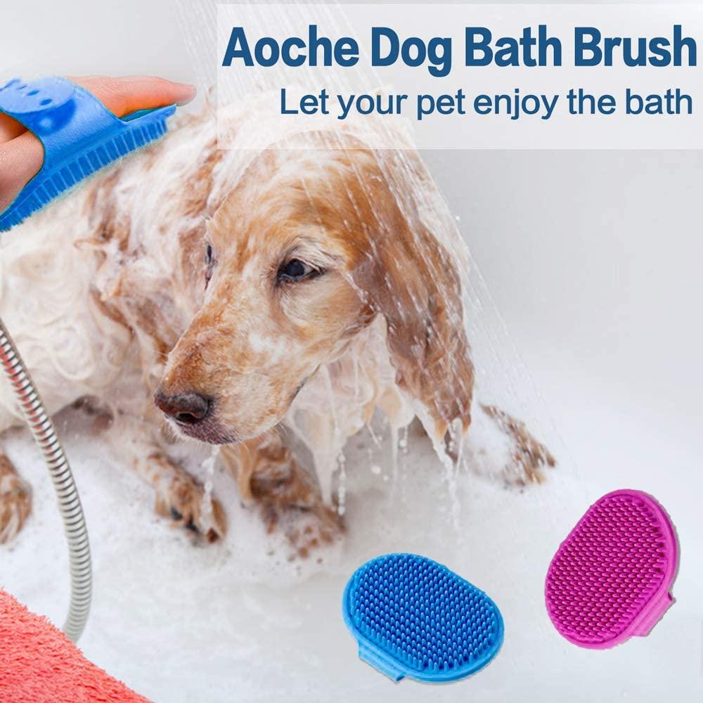 Dog Bath Brush,Cat Shampoo Brush,Soft Silicone Pet Grooming Brush for Long  Short Haired Dogs and Cats,Soothing Massage Pet Comb