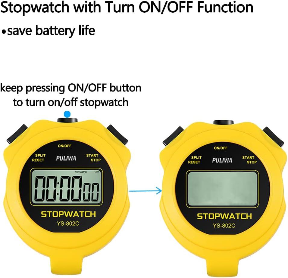 Stopwatch Sport Timer Lap Split Digital Stopwatch with Clock Calendar  Alarm, Large Display Shockproof Stopwatch for Coaches Swimming Running  Sports