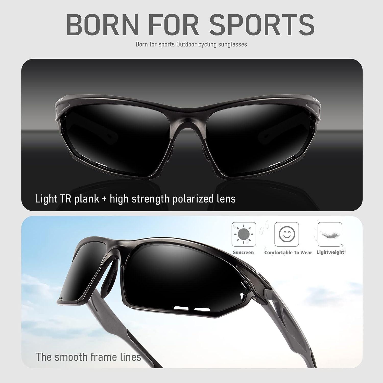 BIRCEN Polarized Sport Sunglasses for Men - Women UV Protection Shades for  Motorcycle Golf Baseball Cycling Fishing Driving